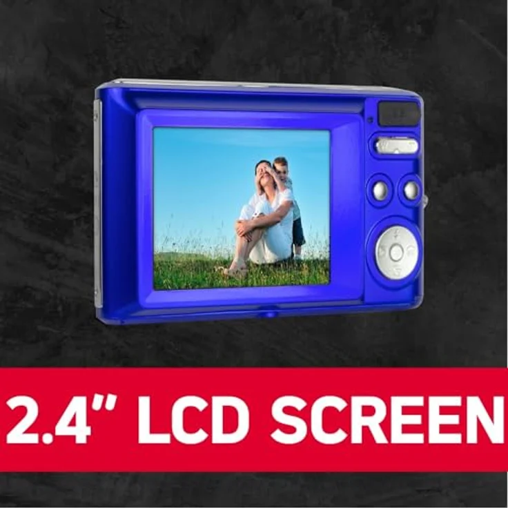 AgfaPhoto DC5500 blau Kompaktkamera mit 24 MP CMOS-Sensor, 8x Digitalzoom und HD-Video – Bild 3