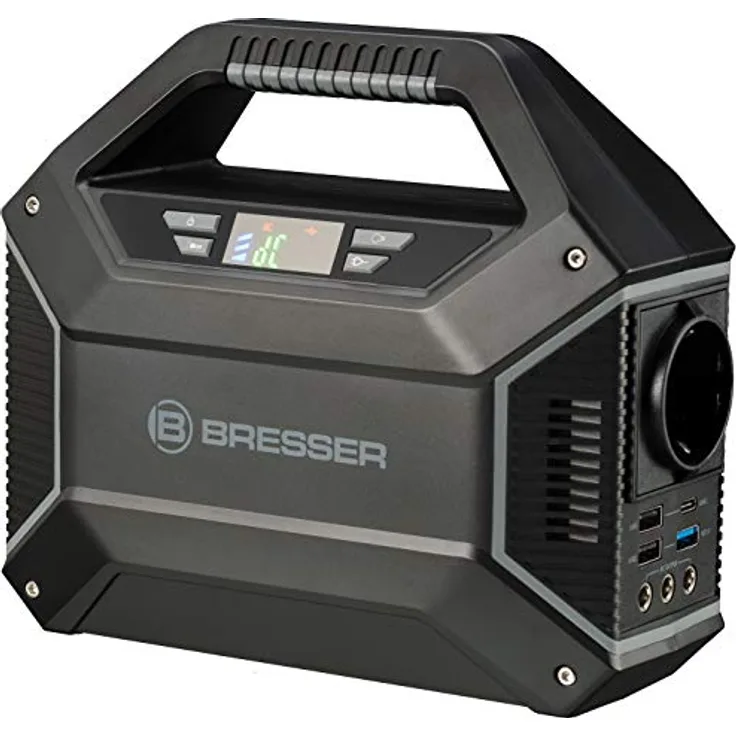 Bresser Mobile Power Station 100 Watt Power Bank für Teleskope oder andere elektronische Geräte mit 3x USB und 1x 230 Volt Anschluss