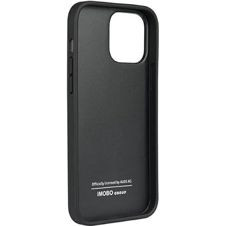 Audi Genuine Leather iPhone 13 Pro Max 6.7" Hardcase mit Rhombenmotiv, Schwarz, TPU/Naturleder, Zugriff auf alle Funktionen – Bild 4