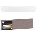 Philips Hue Aurelle White Ambiance, LED-Panelleuchte 120 cm x 30 cm in Weiß, smarte Deckenbeleuchtung mit 50.000 Weißtönen