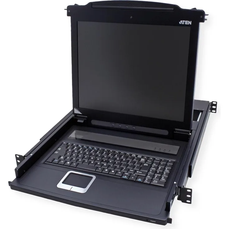 Aten CL1000M Slideaway-Konsole mit 17"-LCD, Rackmontage, KVM Switch, Schwarz, 1920 x 1200 Auflösung, PS/2 und USB-kompatibel