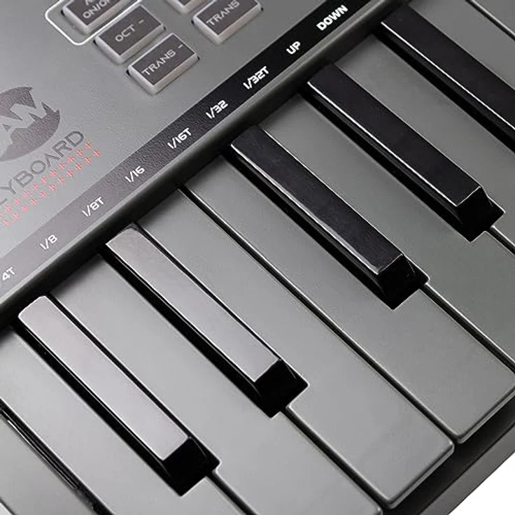 RockJam Go 25 Key USB & Bluetooth MIDI Keyboard Controller With 8 Backlit Drum Pads, 8 Knobs - Drahtlose Freiheit, Wiederaufladbarer Akku, Vielseitige Bedienelemente, Innovativer Joystick. – Bild 3