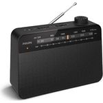 Philips TAR2509 FM-/MW-Kofferradio, klare Empfangsqualität, tragbares Design, schwarz