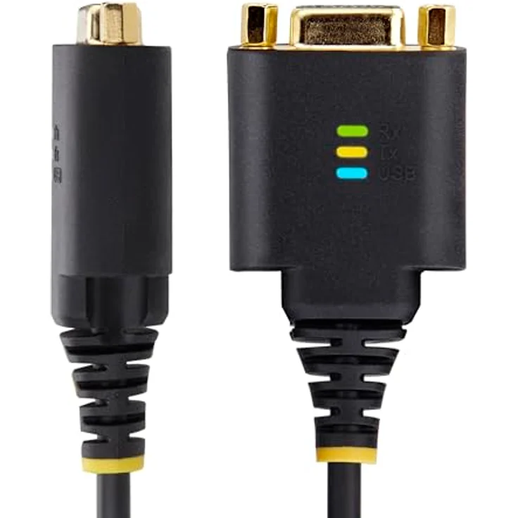 StarTech.com 30cm USB Null Modem Kabel, USB Seriell Adapter mit FTDI Chipsatz, schwarz, unterstützt Windows/macOS/Linux – Bild 3