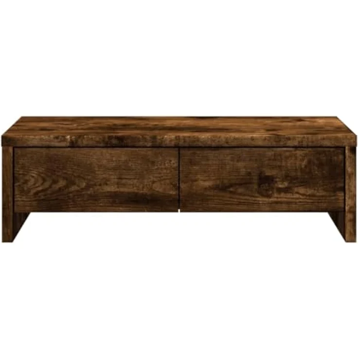 vidaXL Monitorständer mit Schubladen, Räuchereiche, 50x27x15 cm, langlebiger Holzwerkstoff, max. Belastbarkeit 25 kg, pflegeleicht – Bild 5
