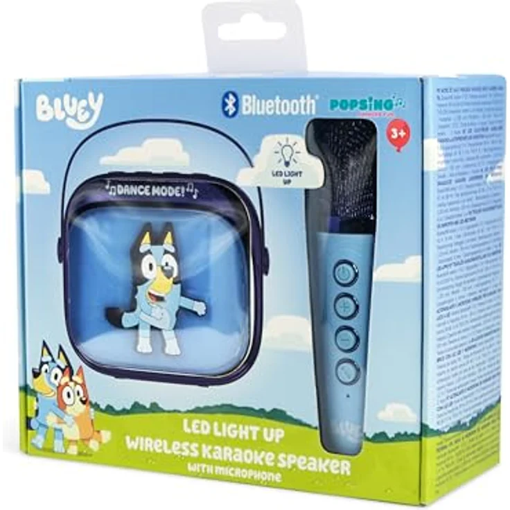 OTL Technologies Bluey PopSing LED Set Karaoke-System, tragbar mit Bluetooth 5.3 und farbwechselnden LED-Lichteffekten – Bild 7