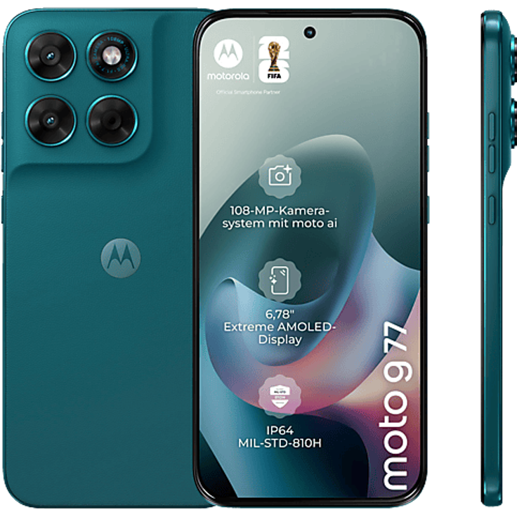 MOTOROLA moto g77, Smartphone mit 256 GB Speicher, Shaded Spruce, Dual SIM