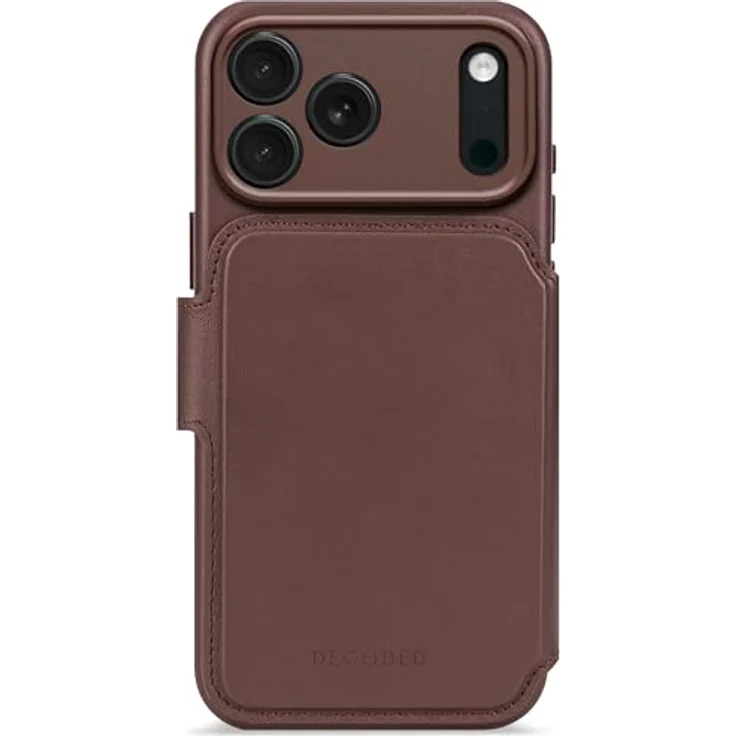 Decoded 2-in-1 Lederhülle für iPhone 17 Pro, Abnehmbare Wallet, Premium ECCO Leder, MagSafe-kompatibel, Fallschutz, Kratzfest, Metallknöpfe, Braun – Bild 1