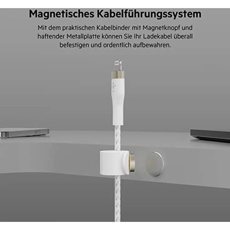 Belkin BOOST CHARGE PRO Flex USB-C-zu-Lightning Kabel, 3m, 15W, mfi-zertifiziert, weiß – Bild 5