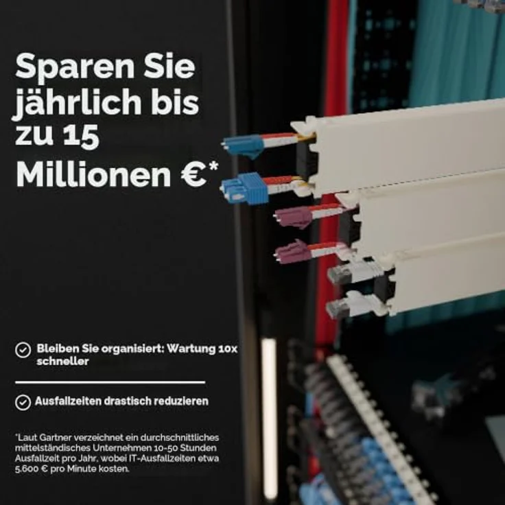 Patchbox patchbox.one, Kabeleinzugssystem mit 24 Cat.6a-Kabeln, modular und farblich anpassbar, 1,8 m, PoE++ ready – Bild 3