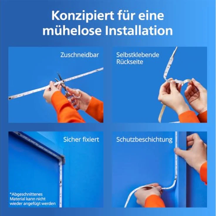 Philips Smart Lighting RGBIC LED Lightstrip, 5 m, Zuschneidbar, Dynamische Mehrfarbige Lichteffekte, WLAN Steuerung, Kompatibel mit Google Home und Alexa – Bild 5