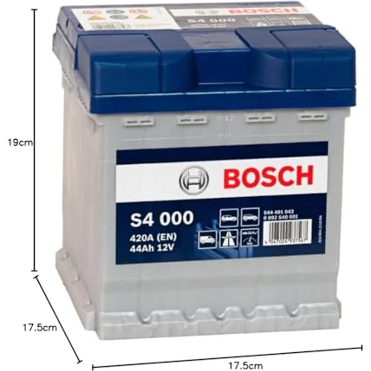 Bosch S4000 547400, 44 Ah Starterbatterie, 12 V, 420 A, Blau/Grau, 175 mm – Bild 3