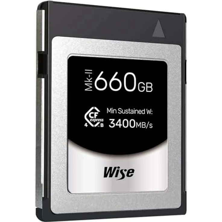 Wise CFexpress 4.0 Type B PRO 660GB MK-II WI-CFX4-B660PM2, Speicherkarte mit 3700 MB/s Lesegeschwindigkeit und 3600 MB/s Schreibgeschwindigkeit – Bild 2