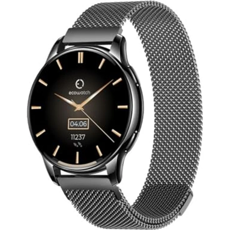 Maxcom Ecowatch3, Smartwatch mit 1,32 Zoll AMOLED-Display, IP67 Schutz, Edelstahlarmband, bis zu 7 Tage Akkulaufzeit – Bild 1