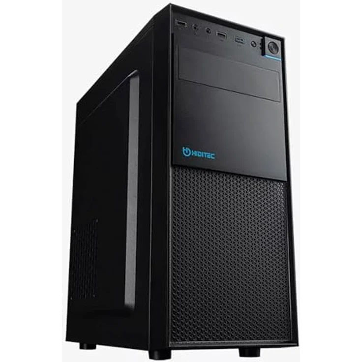 Hiditec Neo PSU Midi-Tower-Gehäuse, Schwarz, ATX-kompatibel mit 1x 120 mm Rücklüfter und High-Speed USB 3.0 Anschluss – Bild 1