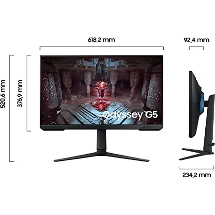 Samsung Odyssey G51C Gaming Monitor S27CG510EU, 27 Zoll, VA-Panel, WQHD-Auflösung, FreeSync Premium, 165 Hz, 1 ms Reaktionszeit, Schwarz – Bild 2