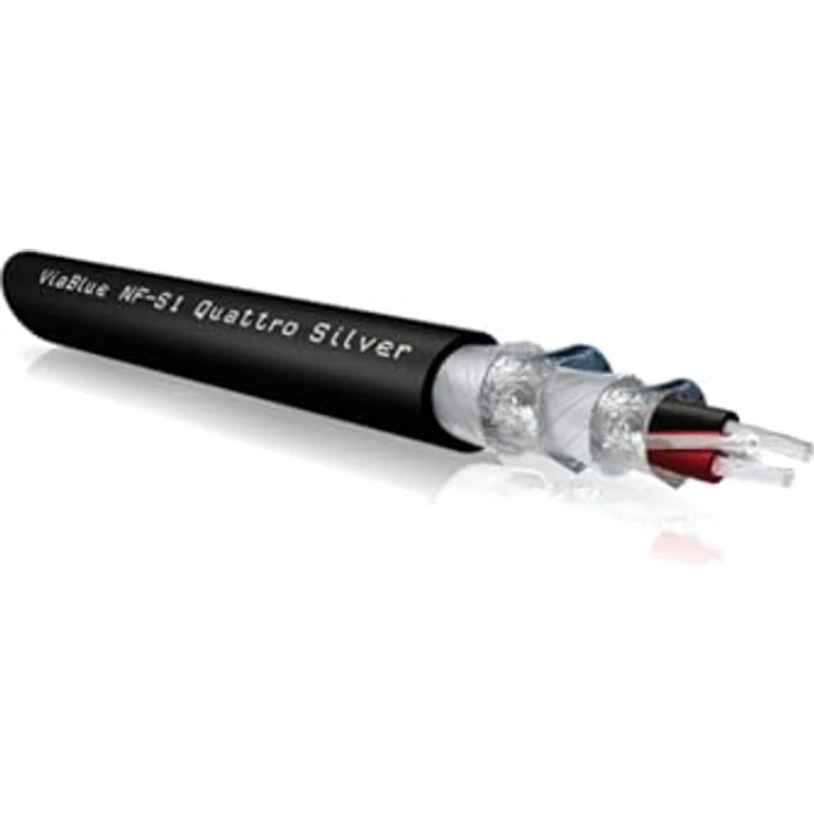 VIABLUE NF-S1 Silver Quattro XLR-Kabel * Analog/NF * Audiokabel * Pair * 1 Paar * 4-Fach Abschirmung * Verzinnte OFC Litzen * T6s XLR-Stecker * Ferritfilter * 100 cm * 1.0 m – Bild 2
