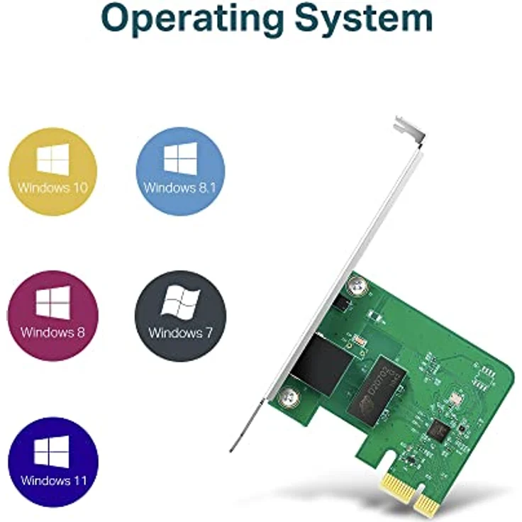 TP-Link TG-3468 Gigabit PCI Netzwerkkarte (10-100-1000Mbit-s PCIe Adapter, 32-Bit-PCIe-Schnittstelle, kompatibel mit Windows 10-8.1-8-7-Vista-XP) – Bild 3