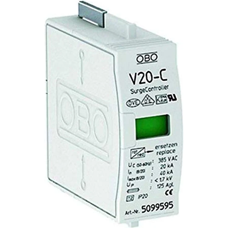 OBO SurgeController V20, Steckbares Oberteil mit VDE-Prüfung, 280V, inkl. thermischer Abtrennvorrichtung und Defektanzeige – Bild 2
