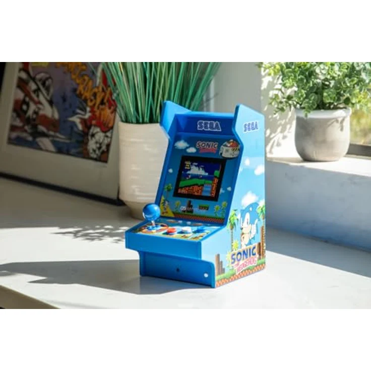 My Arcade Sonic The Hedgehog Mighty Player, Tragbare Retro-Arcade mit 3.5-inch Farbdisplay und wiederaufladbarem Akku, klassischer Holzbauweise – Bild 6