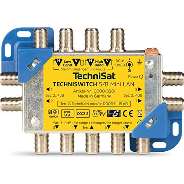 TechniSat TECHNISWITCH 5-8 MINI LAN, Multischalter - Satverteiler inkl. LAN für 8 Teilnehmer, 100m Entfernung überbrückbar, inkl. DOCSIS-Signal-Übertragung – Bild 2