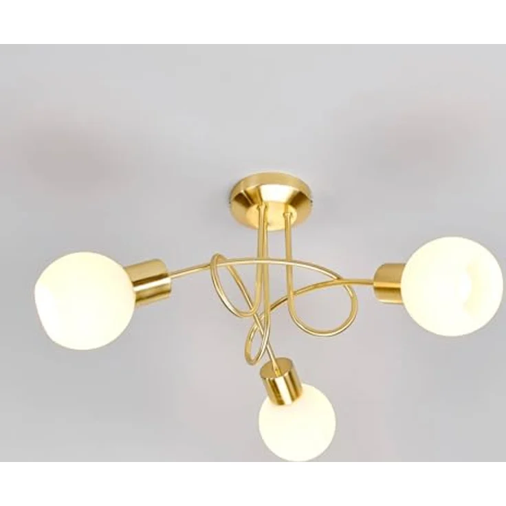 Lindby Deckenlampe 'Elaina' in Gold/Messing aus Metall (3 flammig, E14) - Hochwertige Deckenleuchte für gemütliche Wohnzimmeratmosphäre – Bild 3