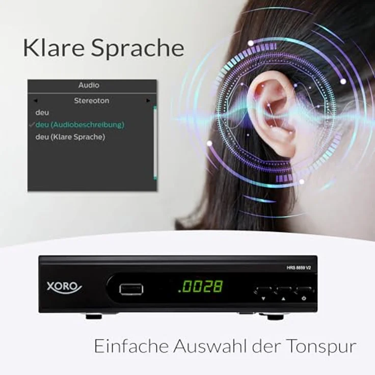 XORO HRS 8659 V2, HD DVB-S2 Satellitenreceiver mit HDMI, SCART, USB-Mediaplayer, Unicable 1+2 und 12V-Eingang – Bild 7