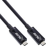 InLine® USB 3.2 Gen.2 AOC Kabel, USB-C Stecker/Stecker, schwarz, 10m, 10 Gb/s, bis zu 3840x2160 @144Hz, HDR10, bidirektionale Datenübertragung