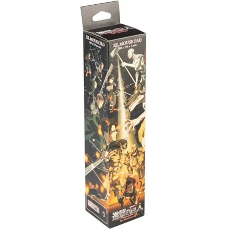 Grupo Erik Gaming Mauspad XXL Attack on Titan, rutschfeste Unterseite, wasserabweisend, verstärkte Kanten, 80 x 35 x 0,4 cm – Bild 2