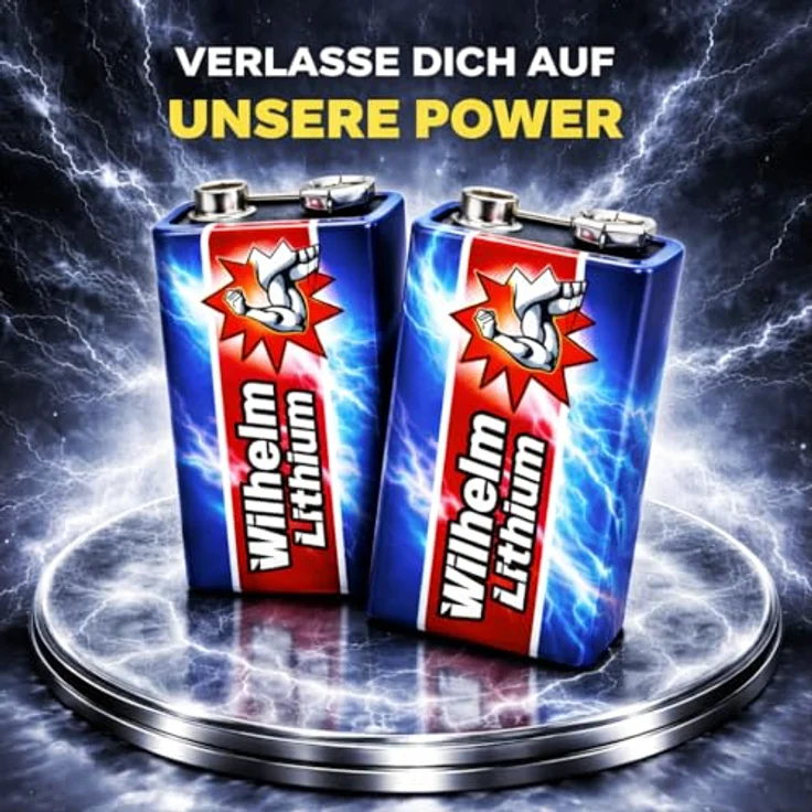2 x Wilhelm Lithium 9V Block Batterie Rauchmelder 6LR61 9 Volt Batterien – Bild 3
