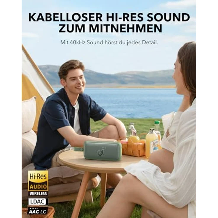 soundcore Motion 300 kabelloser Hi-Res mobiler Lautsprecher mit BassUp, Bluetooth-Lautsprecher mit SmartTune-Technologie, 30W Stereo, 13h Spielzeit, IPX7 Wasserschutz, für Garten, Camping und Wandern – Bild 2
