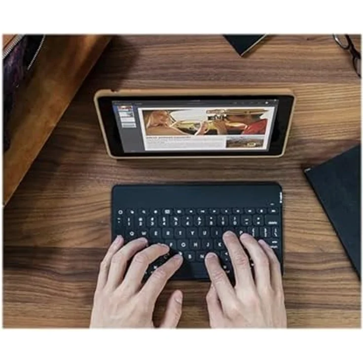 Logitech Keys-to-Go Kabellose Tablet-Tastatur, Bluetooth, iOS-Sondertasten, Ultraleicht & Geräuschlos, 3-Monate Akkulaufzeit, Fürs Tablet und Smartphone, Spanisches QWERTY-Layout - schwarz – Bild 9