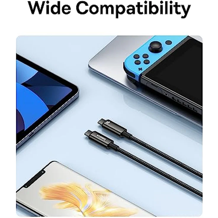 Baseus PD 3.1 5A USB-C-Kabel, 240 W, Schnellladung, 1 m, Schwarz – Bild 2