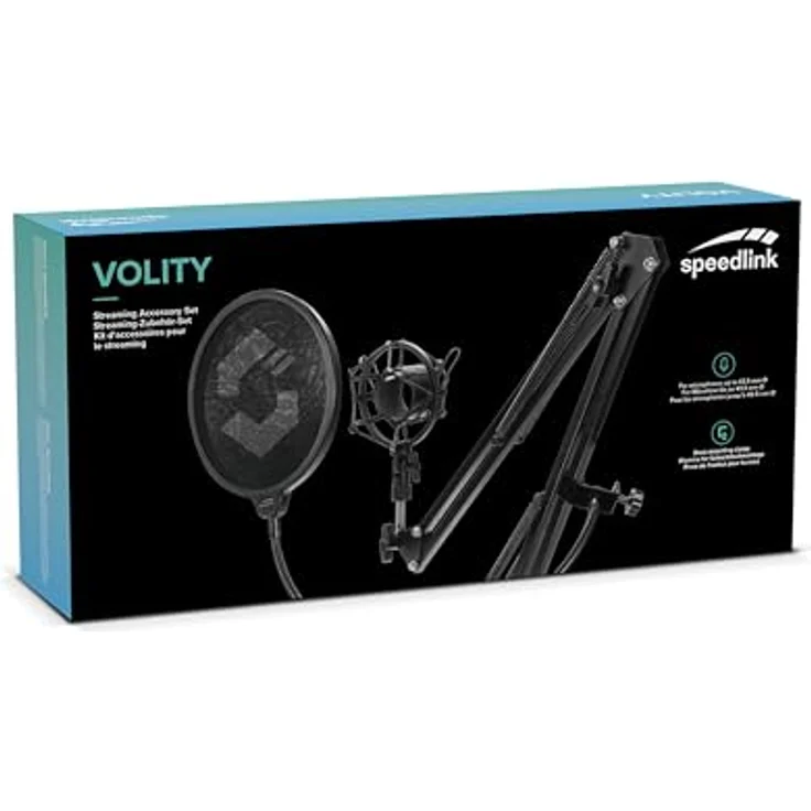 Speedlink Volity Streaming Accessory Set - Mikrofonhalterung für Streamer-Gaming-Computer-Notebook-Laptop, Shock-Mount, schwarz – Bild 9
