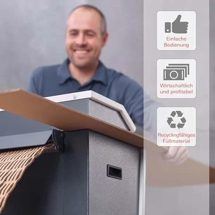 HSM ProfiPack C400 Kartonschredder | Herstellung von Verpackungsmaterial und Füllmaterial für Pakete aus gebrauchten Kartons - kostengünstig und nachhaltig. – Bild 4