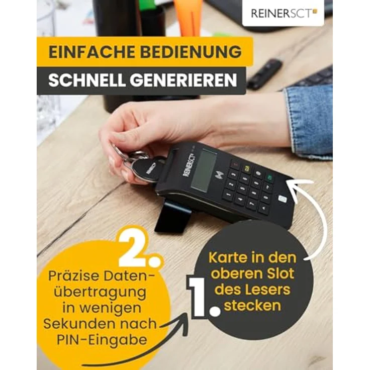 REINER SCT cyberJack RFID Komfort USB-C Chipkarten-Leser, Sicherheitsklasse 3 mit beleuchtetem LC-Display, multi-applikationsfähig für Online-Banking und eIDAS-Unterstützung – Bild 5