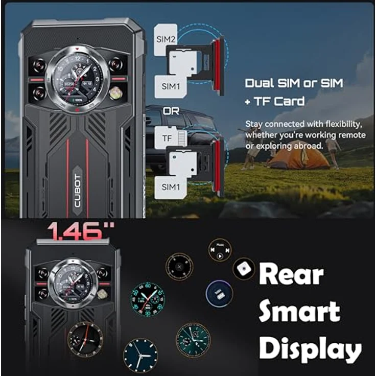 CUBOT Kingkong 11 – 5G Smartphone mit 6,72" FHD+ Display, 16GB RAM, 256GB ROM, 108MP Kamera, 10200mAh Akku, Android 15, Schwarz – Bild 5