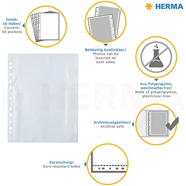 HERMA Fotophan Fotoalbum, 20x30 cm, 10 Blatt, transparent – Bild 7