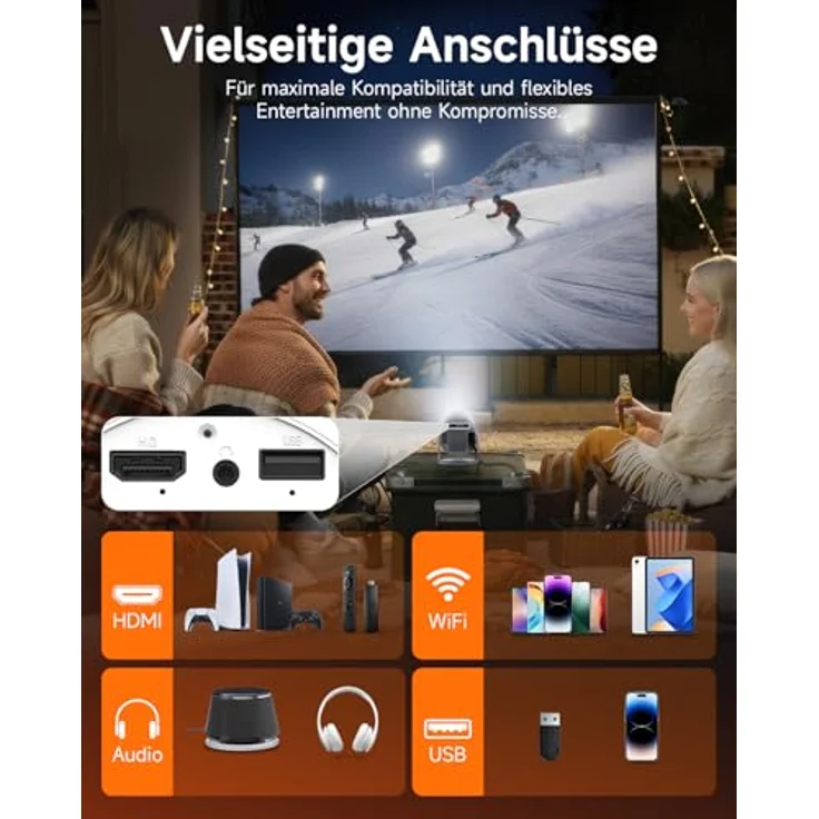 Rollei Smart Beamer 4K SB-502, Beamer mit 170 ANSI-Lumen und 1000:1 Kontrastverhältnis – Bild 9