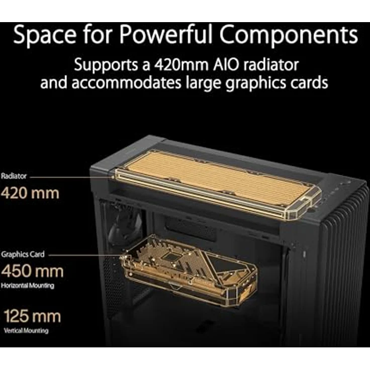 Asus ProArt PA602 E-ATX Gehäuse, 420 mm Heizkörperhalterung, 140 mm Lüfter und Zwei 200 mm Lüfter vorinstalliert, IR-Staubanzeige auf der Vorderseite – Bild 3
