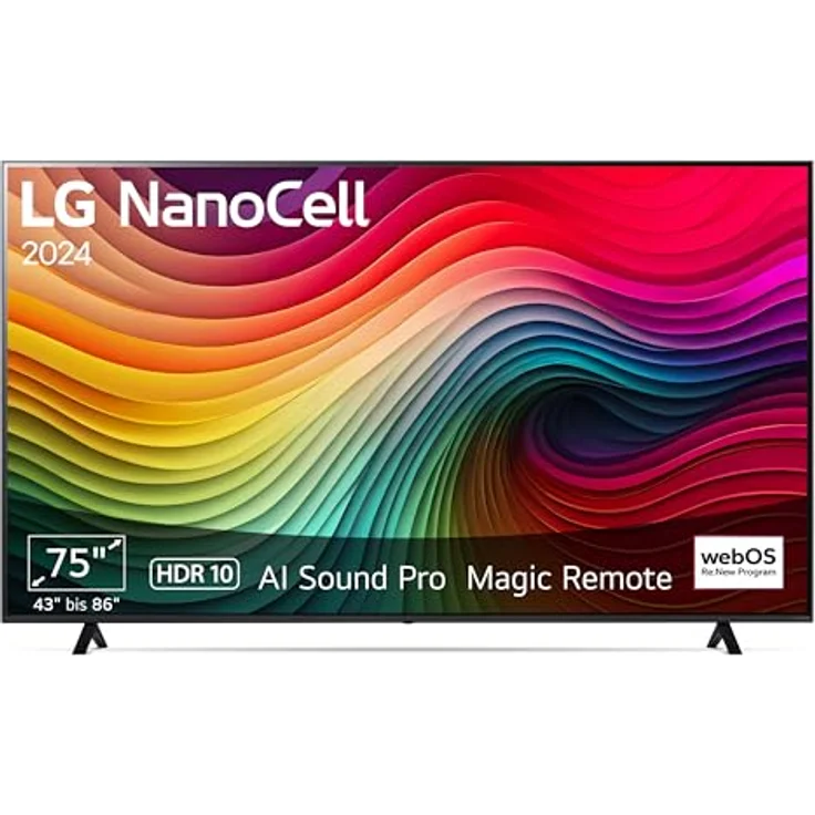LG 75NANO81T6A TV 75" (190 cm) NanoCell Fernseher mit α5 Gen7 4K AI-Prozessor und HDR10 [Modelljahr 2024] – Bild 1