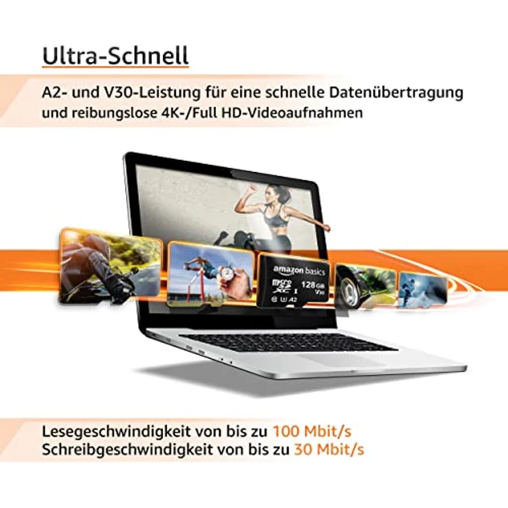 Amazon Basics – MicroSDXC-Speicherkarte, 128 GB, mit SD-Adapter, A2, U3, 100 MB/s max. Lesegeschwindigkeit – Bild 3