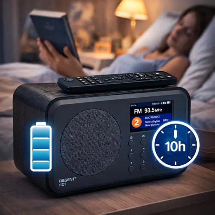 Ferguson Regent i101, Internetradio WLAN mit Bluetooth, DAB+/FM, Radiowecker, 2,4" TFT-Farbdisplay, Akku, USB-C, Fernbedienung – Bild 4