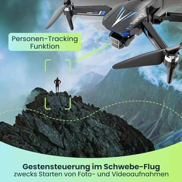 Casativo Profi GPS-Drohne, Full-HD-Kamera mit 3-Achsen-Gimbal, 800m Reichweite, Follow-Me-Modus, Live View, inkl. 4 Ersatzrotoren – Bild 4