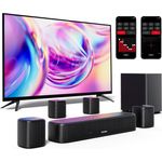 Ultimea Aura A40 7.1ch Soundbar mit Subwoofer für TV, Surround Sound System für Heimkino, App Steuerung, 4 Surround Lautsprechern, verstellbarem EQ