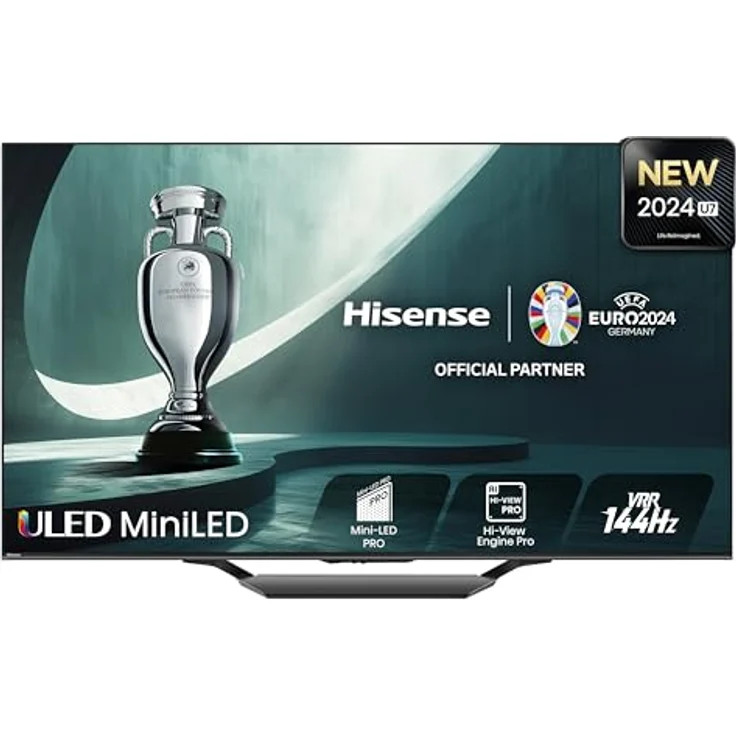 Hisense 65U7NQ 164cm (65 Zoll) Fernseher, 4K Mini LED ULED HDR Smart TV, Quantum Dot, 120Hz/ 144Hz VRR, HDMI 2.1, Game Mode Pro, Dolby Vision IQ & Atmos, Bluetooth, Alexa Built-in, Anthrazit – Bild 1