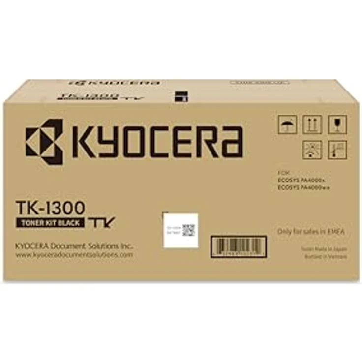 Kyocera TK-1300 Toner schwarz, Original Kartusche 1T0C150NL1 für ECOSYS PA4000x und PA4000wx, druckt bis zu 3.000 Seiten – Bild 1