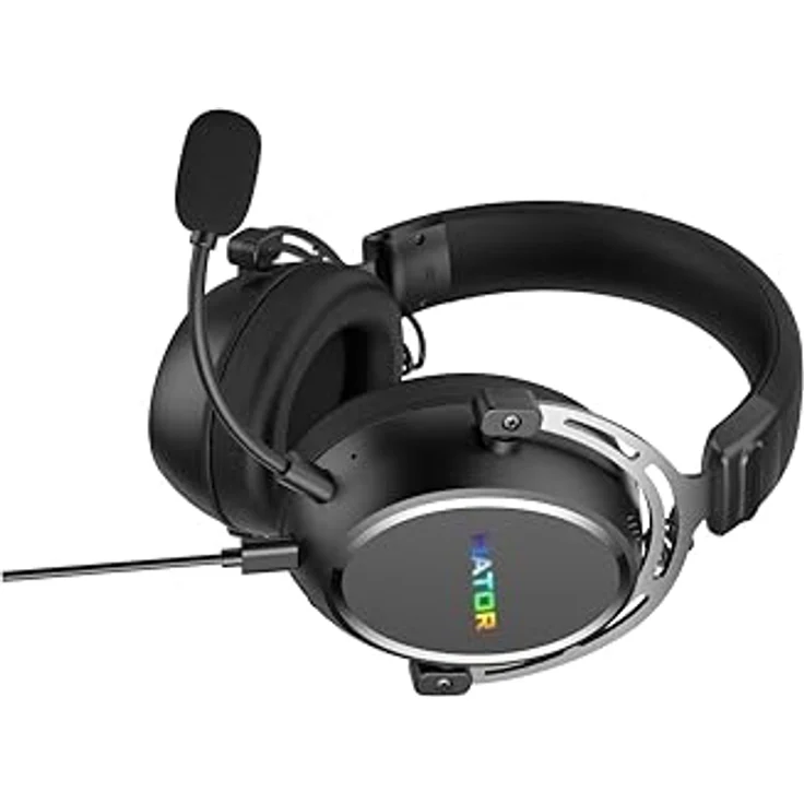 HATOR Hypergang 3 USB, Gaming Kopfhörer mit kabelgebundener und kabelloser Verbindung, 10 - 44000 Hz, integrierte Rauschunterdrückung, ergonomisches Design, Schwarz – Bild 6