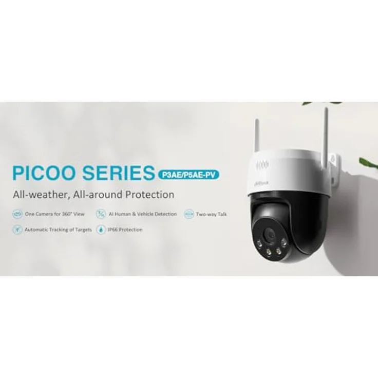 Dahua SD-P5AE-PV-0400B 5MP IP Eyeball-Kamera, PTZ-Kamera, 360° drehbar, Wifi & LAN, schwarz – Bild 3