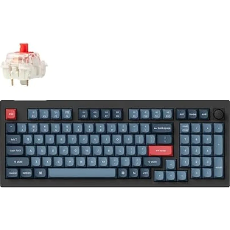 Keychron V5 Max Kabellose Mechanische Tastatur, 96% Layout, QMK/VIA, 2,4 GHz/Bluetooth 5.1/USB, RGB-LED, Hot-Swappable Gateron Jupiter Red Switch, für Mac Windows Linux – Bild 3